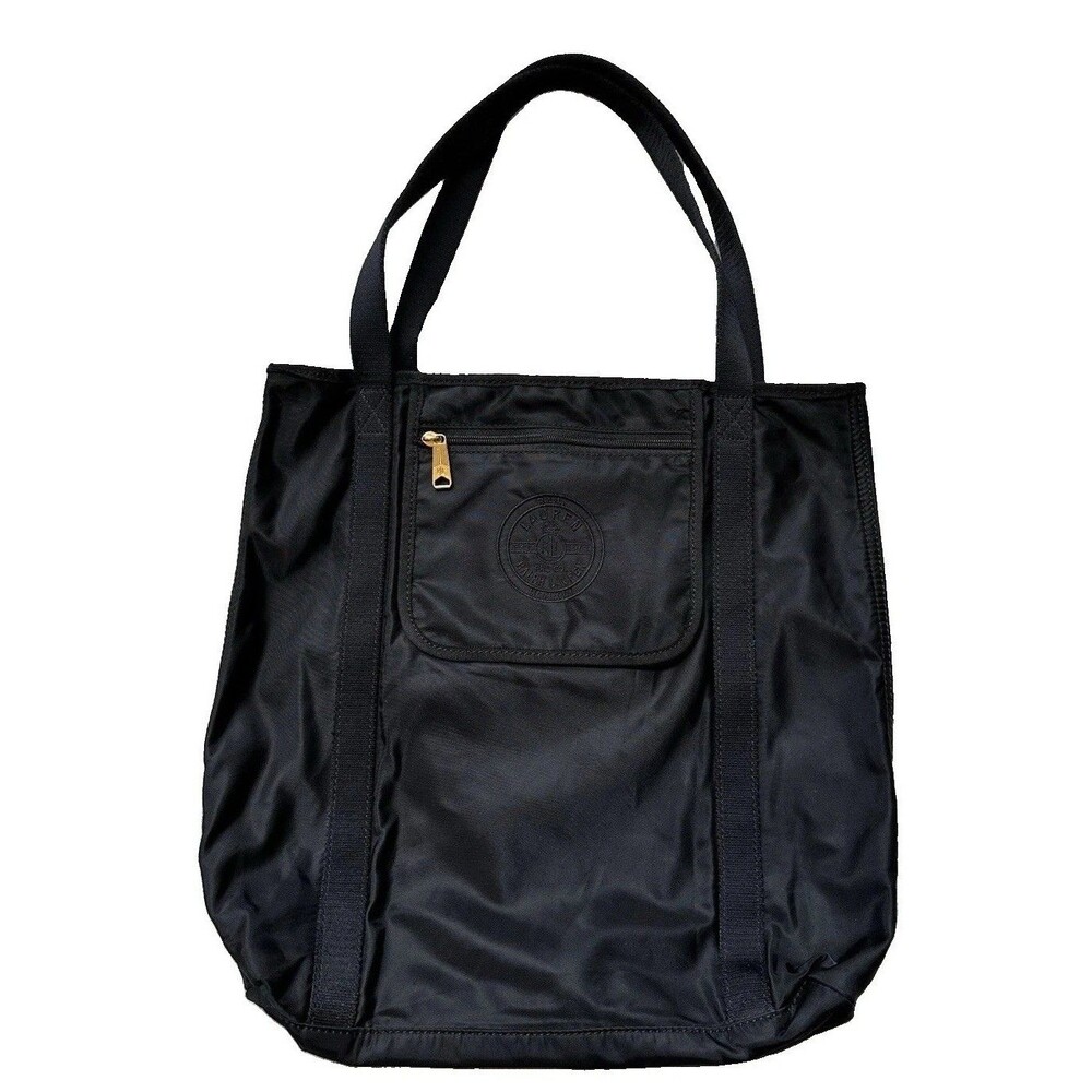 Lauren Ralph Lauren Black Nylon Packable Tote Bag with Logo